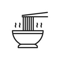 conjunto de iconos de ramen. esquema conjunto de iconos de vector de ramen para diseño web aislado sobre fondo blanco