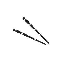 Plantilla de icono de palillos en color negro editable. Ilustración de vector plano de símbolo de icono de palillos para diseño gráfico y web.