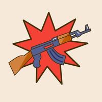 vector de ilustración de dibujos animados de pistola de rifle