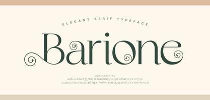 Typography Luxury wedding alphabet letters font and number. Elegant classic lettering serif fonts decorative vintage retro concept. vector illustration