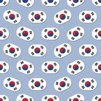 Seamless South Korea flag in flat style pattern vector