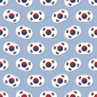 Seamless South Korea flag in flat style pattern vector