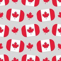 Seamless Canada flag in flat style pattern vector