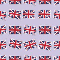 Seamless United Kingdom flag in flat style pattern vector