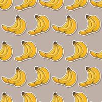 Seamless banana cartoon sticker pattern vector