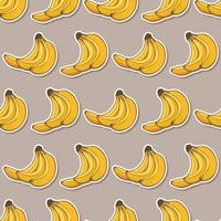 Seamless banana cartoon sticker pattern vector