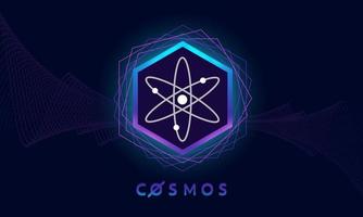 Cosmos ATOM gold coin.Crypto currency.Digital money exchange. vector