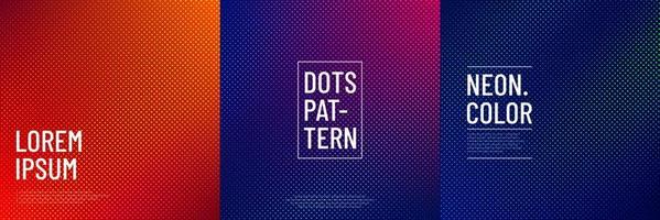 Trendy color dots halftone texture collection design. Set of abstract dots pattern with pink, blue, purple, orange and yellow in vibrant color. Can use for cover, poster, banner web, flyer, Print ad. vector