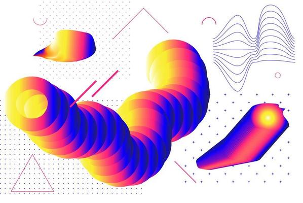 Universal Gradient geometric shapes set