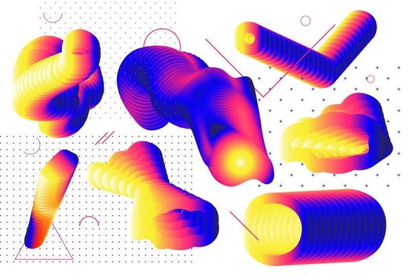 Universal Gradient geometric shapes set