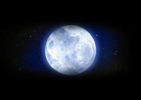 luna y espacio profundo súper azul. cielo nocturno de fondo con estrellas, luna y nubes. vista de la luna singularmente hermosa. foto