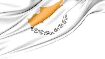 Cyprus Flag Isolated on White Background, 3d Illustration photo