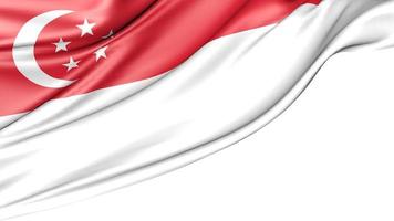 bandera de singapur aislada sobre fondo blanco, ilustración 3d foto
