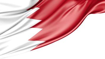 Bahrain Flag Isolated on White Background, 3d Illustration photo