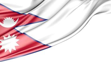 Nepal Flag Isolated on White Background, 3d Illustration photo