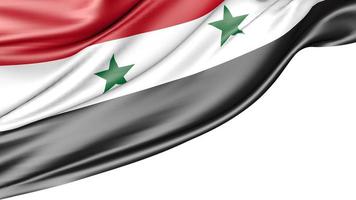 Syria Flag Isolated on White Background, 3d Illustration photo