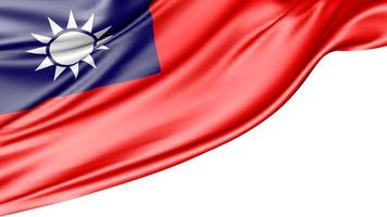 bandera de taiwán aislado sobre fondo blanco, ilustración 3d foto