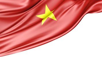 Vietnam Flag Isolated on White Background, 3d Illustration photo