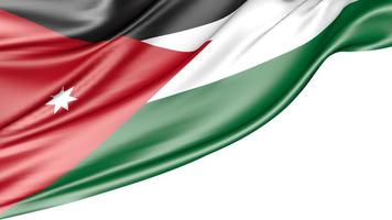 Jordania bandera aislado sobre fondo blanco, ilustración 3d foto