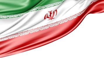 Irán bandera aislado sobre fondo blanco, ilustración 3d foto