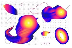 Universal Gradient geometric shapes set vector