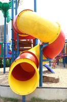 a colorful children's playground in suburban area photo