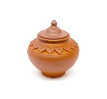 ceramic pot. New condition. Isolated on white background. photo