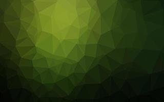 Dark Green vector shining triangular background.