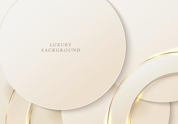 Elegant 3D light brown and golden circles with glow lighting halftone effect on clean background