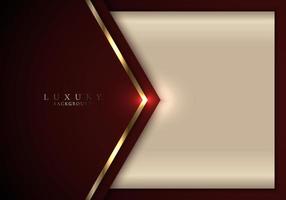 Abstract elegant modern template design 3D red and gold arrow with lighting on golden background luxury style vector