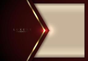 Abstract elegant modern template design 3D red and gold arrow with lighting on golden background luxury style vector