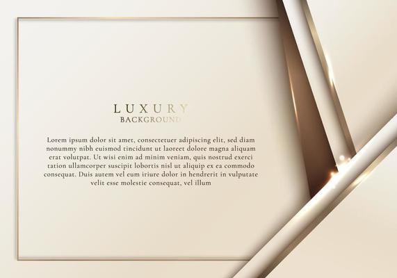 3D modern luxury template design white stripes and golden glitter line light sparking on clean background