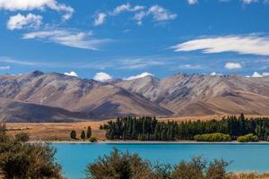 Scenic view of colourful Lake Tekapo in New Zealand photo