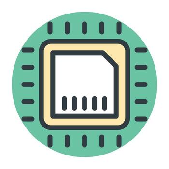 conceptos de chip de procesador vector