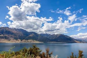 Scenic view of Lake Wanaka in New Zealand photo