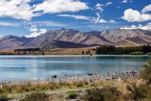 Scenic view of colourful Lake Tekapo photo