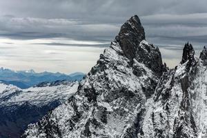 View from Monte Bianco or Mont Blanc in the Valle d Aosta Italy photo