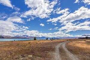 Track running alongside Lake Tekapo photo