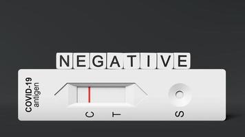 Negative test result by using rapid test device for COVID-19. 3d illustration photo