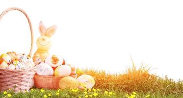 Funny Easter bunny. Happy Easter holiday concept. photo