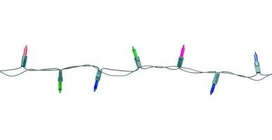 Christmas lights string isolated on white background with clipping path photo