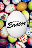 Beautiful Easter background with colorful Easter eggs photo