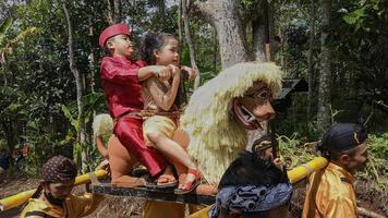 Cianjur Regency, West Java Indonesia, 2022 - Sundanese art called Sisingaan. photo