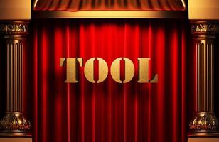 tool golden word on red curtain photo