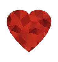 Vector illustration, polygon heart, icon isolated on white background