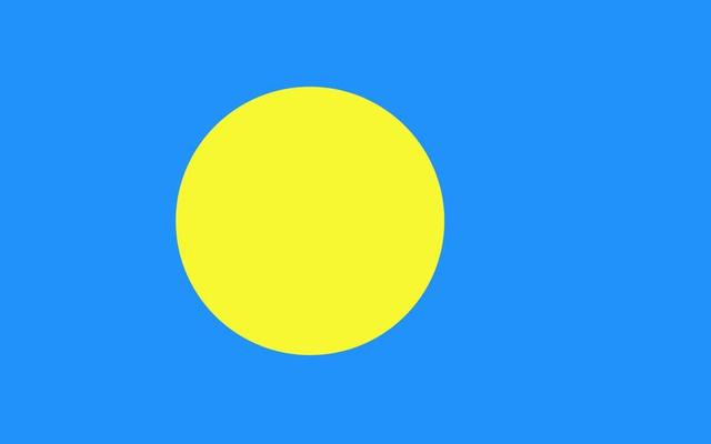 Palau flag. Official colors and proportions. National Palau flag.