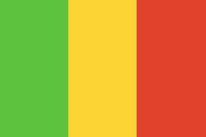 Mali flag. Official colors and proportions. National Mali flag. vector