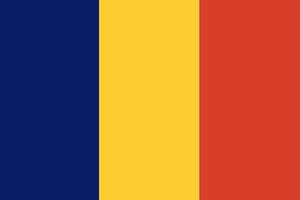 Chad flag. Official colors and proportions. National Chad flag.