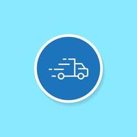 Delivery, Fast Truck Icon Vector. Quick Shipping Sign Symbol vector