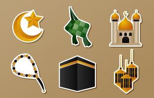 Collection of Fasting Month Sticker Pack vector